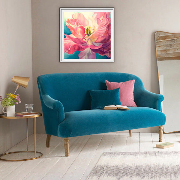 First crush, flower painting of pink tulip by Anita Nowinska