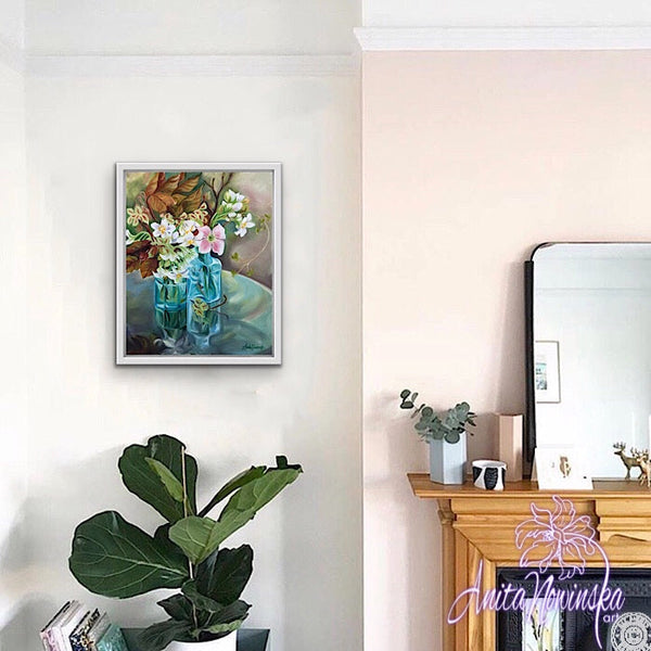 'Reflecting' - Still Life Flower Painting in Oils