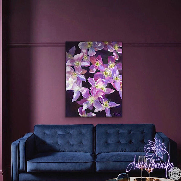 'Harmony'- Purple Clematis Painting