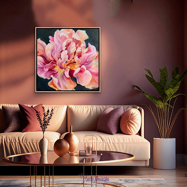 ‘Everything’- Big Tulip Flower Painting on Canvas