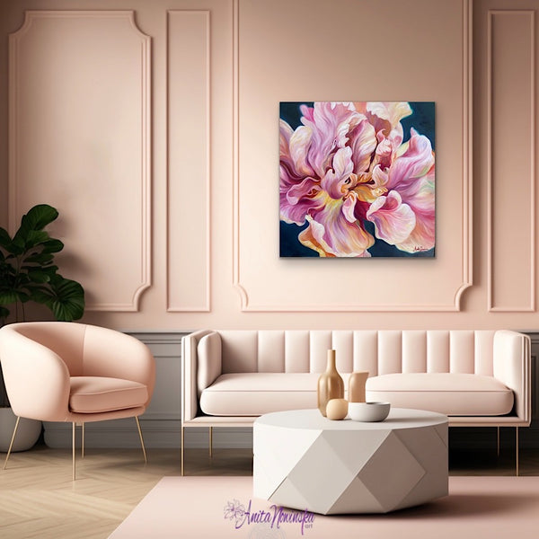 ‘Everything’- Big Tulip Flower Painting on Canvas