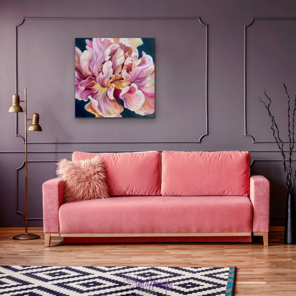 ‘Everything’- Big Tulip Flower Painting on Canvas