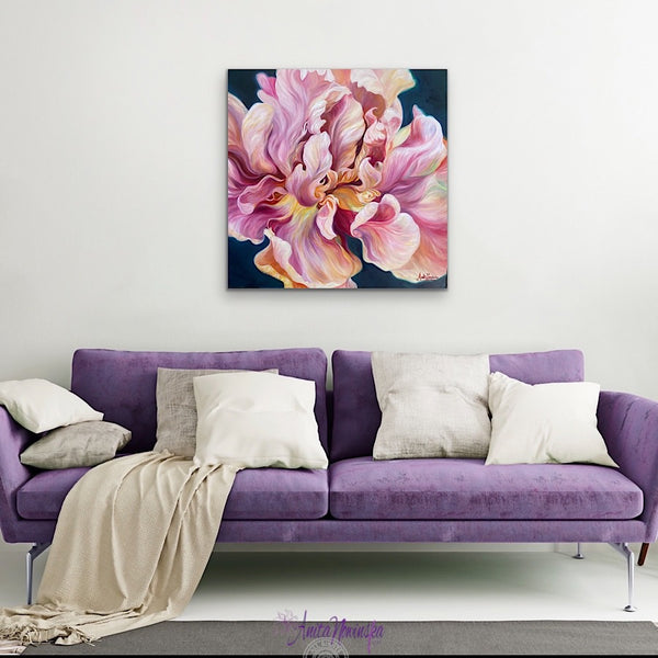 ‘Everything’- Big Tulip Flower Painting on Canvas
