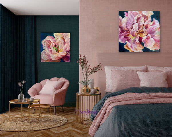 ‘Everything’- Big Tulip Flower Painting on Canvas
