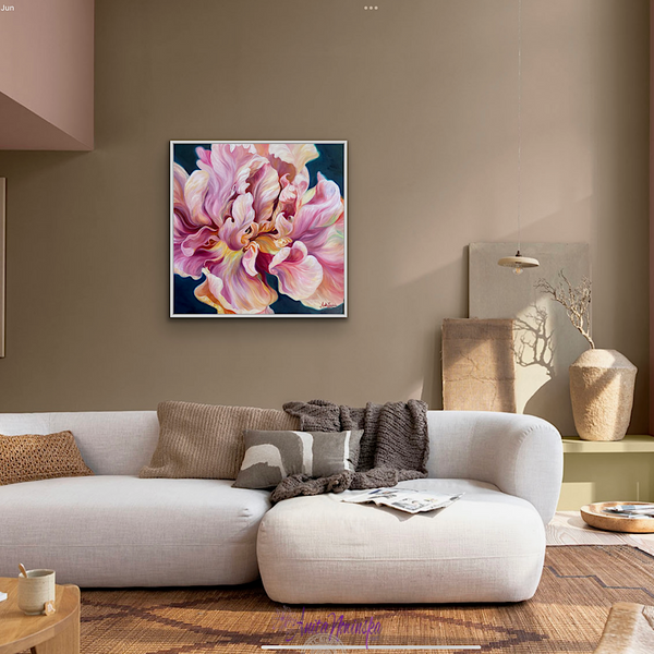 ‘Everything’- Big Tulip Flower Painting on Canvas