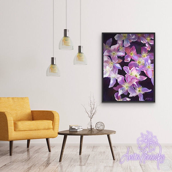 'Harmony'- Purple Clematis Painting
