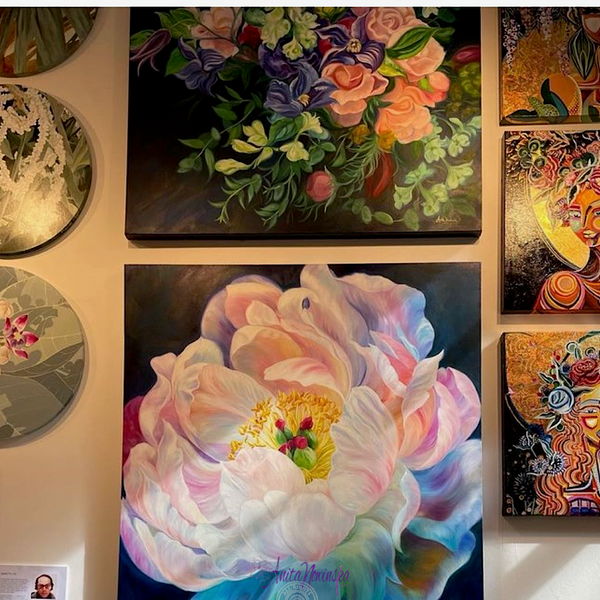 meadow and garden paintings by anita nowinska at liberation gallery brighton