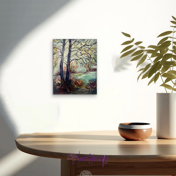 'Morning View' small lanscape tree painting