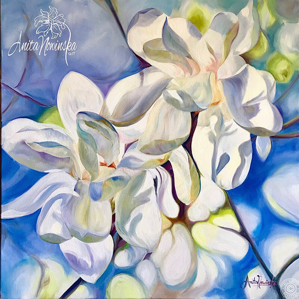 Bring me Peace- White Magnolias in Oils