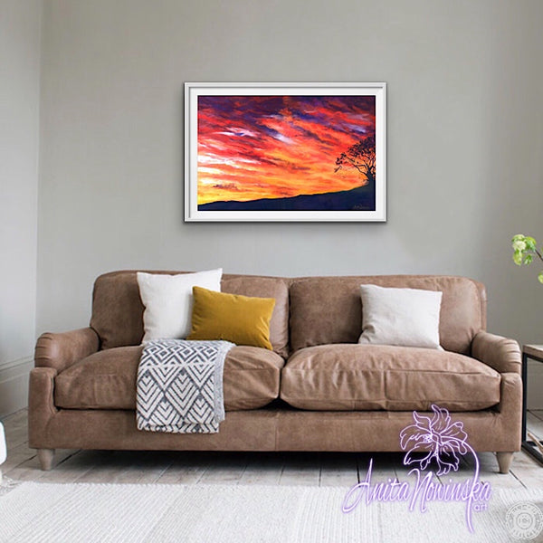 Harbeton Sunset- Pastel Sunset painting