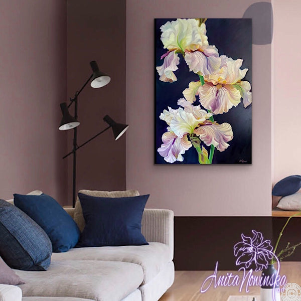 ‘Ascendency’’- Big Iris Flower Painting