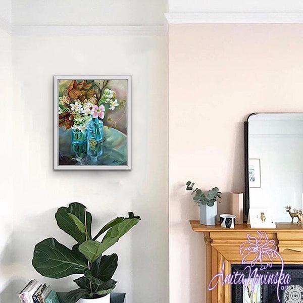 'Reflecting' - Still Life Flower Painting in Oils