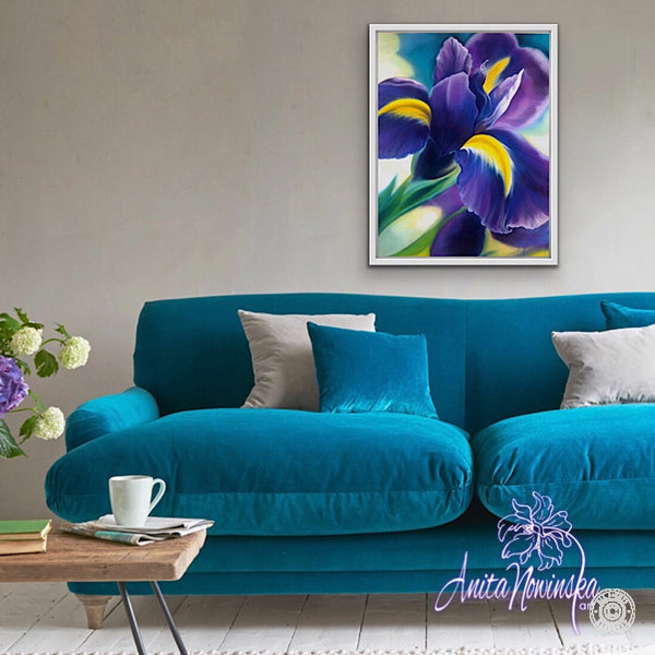 'Ambition'-Purple Iris Flower Painting