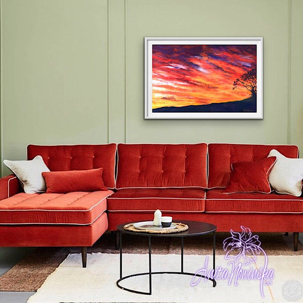Harbeton Sunset- Pastel Sunset painting