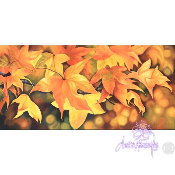 Love's Glow- Painting of Autumn Leaves