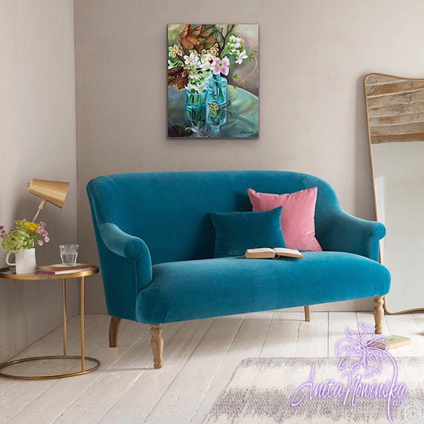 'Reflecting' - Still Life Flower Painting in Oils