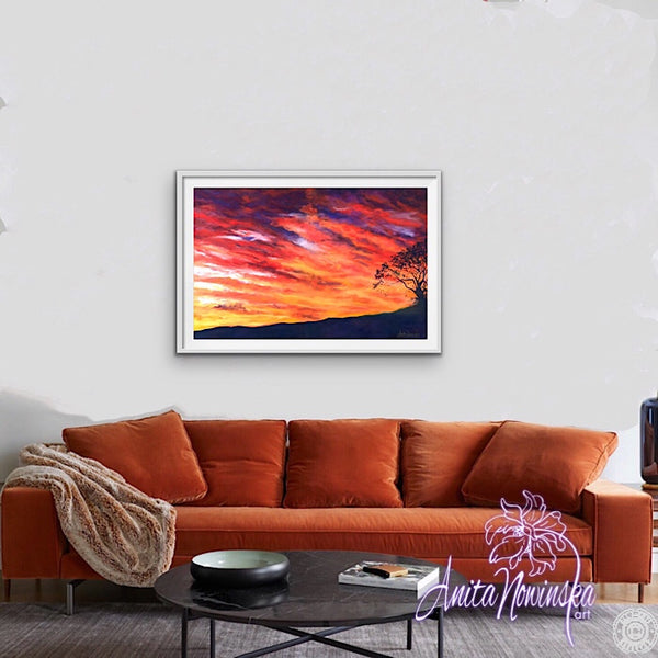 Harbeton Sunset- Pastel Sunset painting