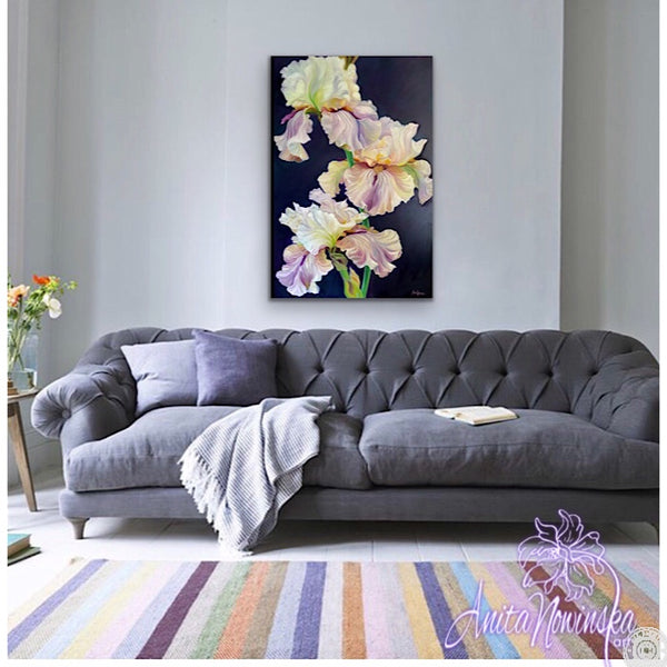 ‘Ascendency’’- Big Iris Flower Painting