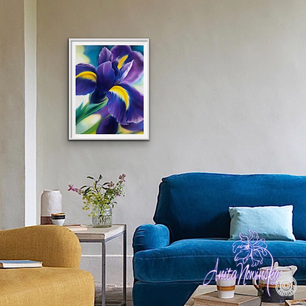 'Ambition'-Purple Iris Flower Painting