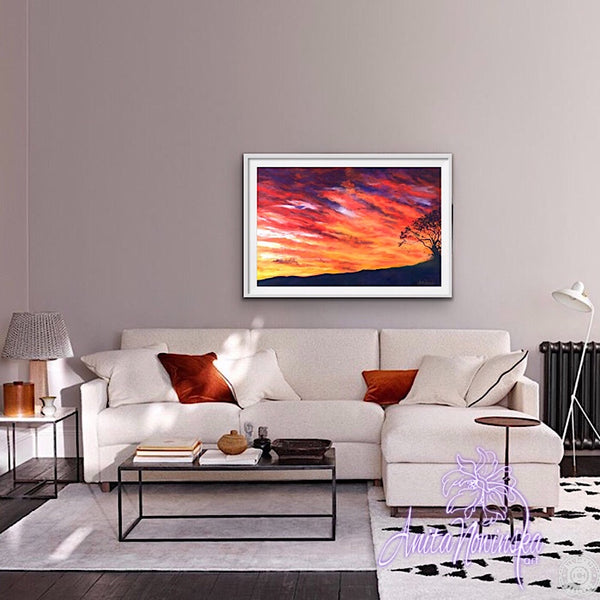 Harbeton Sunset- Pastel Sunset painting
