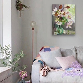 'Spring Gathering'- Still life with Clematis in Oils