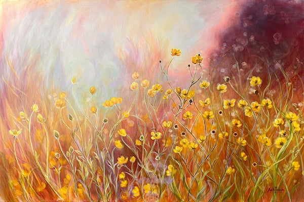 flower meadow painting by Anita Nowinska