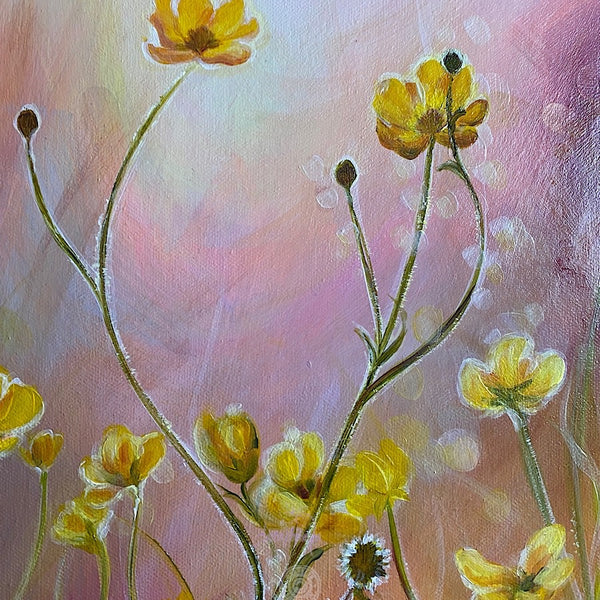 'Heartwarming'- Buttercup Meadow Painting on Canvas