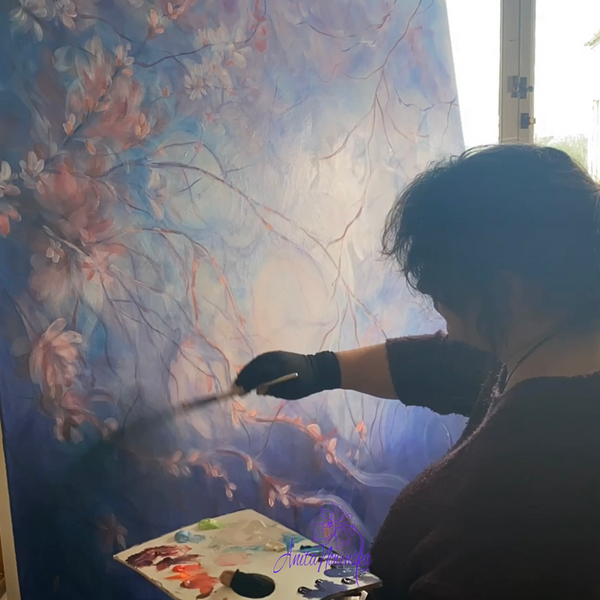 'Believe' - Big Spring Blossom Painting on Canvas