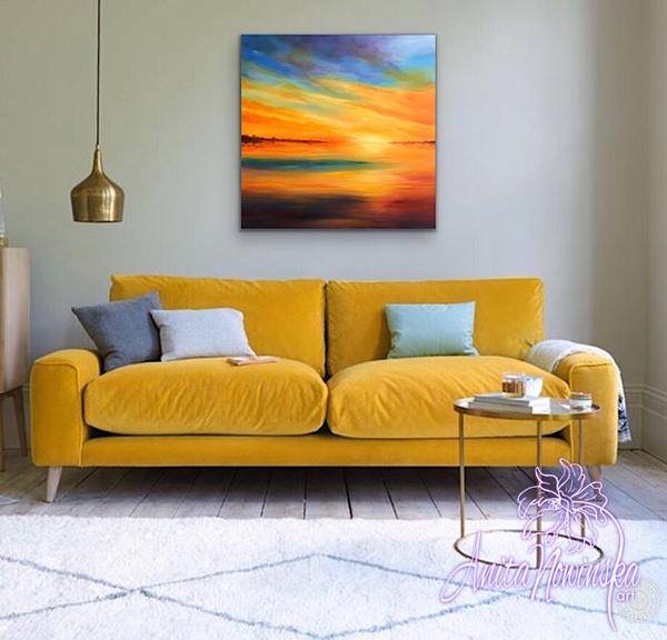 Azure Blaze - Sunset oil on canvas