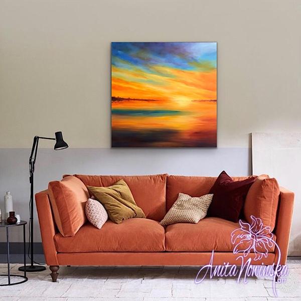 Azure Blaze - Sunset oil on canvas