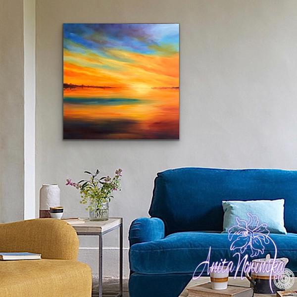 Azure Blaze - Sunset oil on canvas