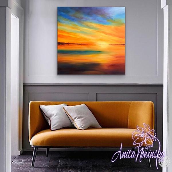 Azure Blaze - Sunset oil on canvas