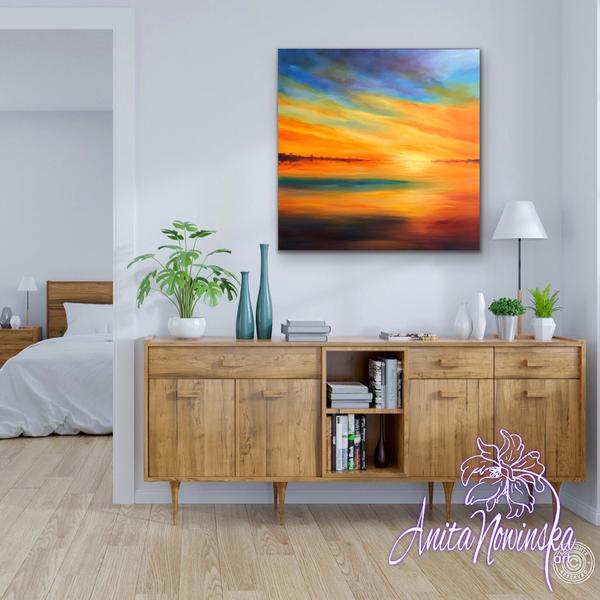 Azure Blaze - Sunset oil on canvas