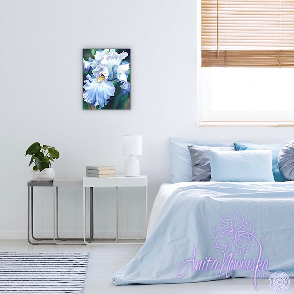 Romancer - Pale Blue Iris Flower Painting