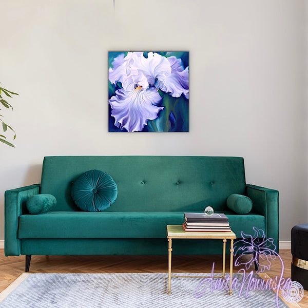 Romance i- Pale Blue Iris Flower Painting