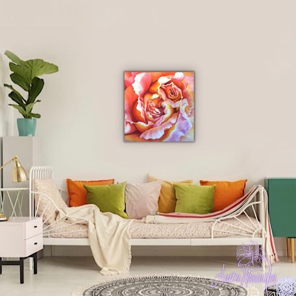 Integrity- Peach Rose Flower Painting