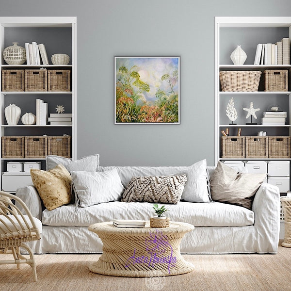 hedgerow wild flower painting by Anita Nowinska