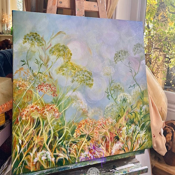 care, devon hedgerow wild flower painting by anita nowinska