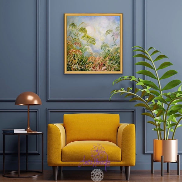 hedgerow wild flower painting by Anita Nowinska