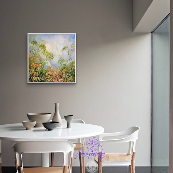 hedgerow wild flower painting by Anita Nowinska