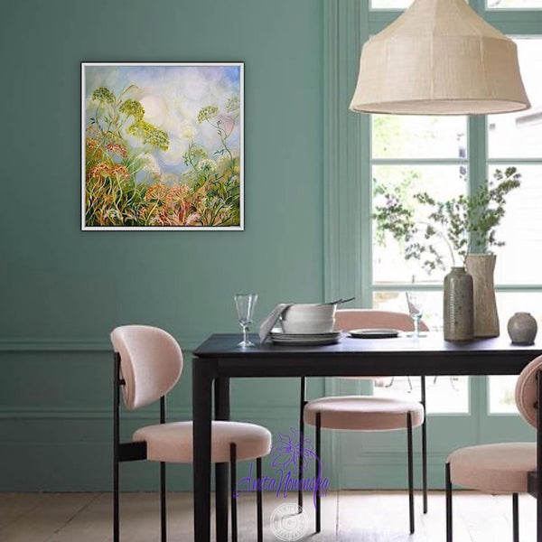 hedgerow wild flower painting by Anita Nowinska