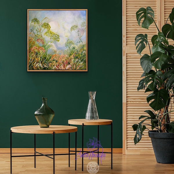 hedgerow wild flower painting by Anita Nowinska