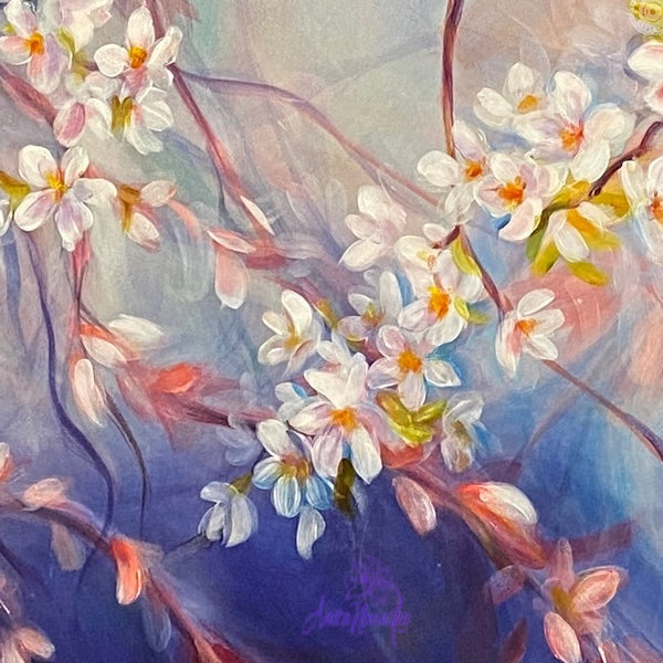 'Believe' - Big Spring Blossom Painting on Canvas