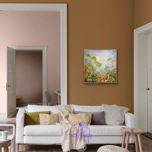 hedgerow wild flower painting by Anita Nowinska