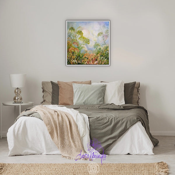 hedgerow wild flower painting by Anita Nowinska