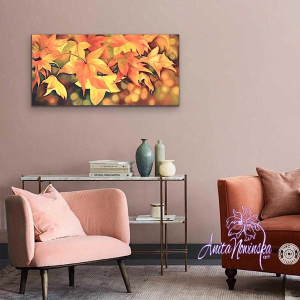 Love's Glow- Painting of Autumn Leaves