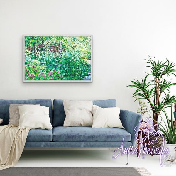 print of garden painting with path & trees by Anita nowinska