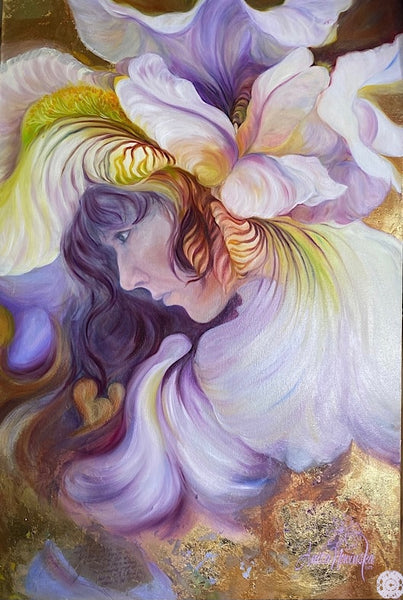 see me i bloom- anita nowinska-flower paintings, meaningss, symbolism & women