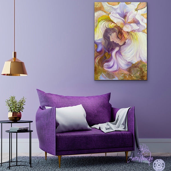 see me i bloom- anita nowinska-flower paintings, meaningss, symbolism & women