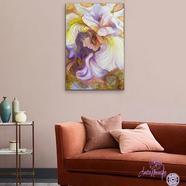 see me i bloom- anita nowinska-flower paintings, meaningss, symbolism & women